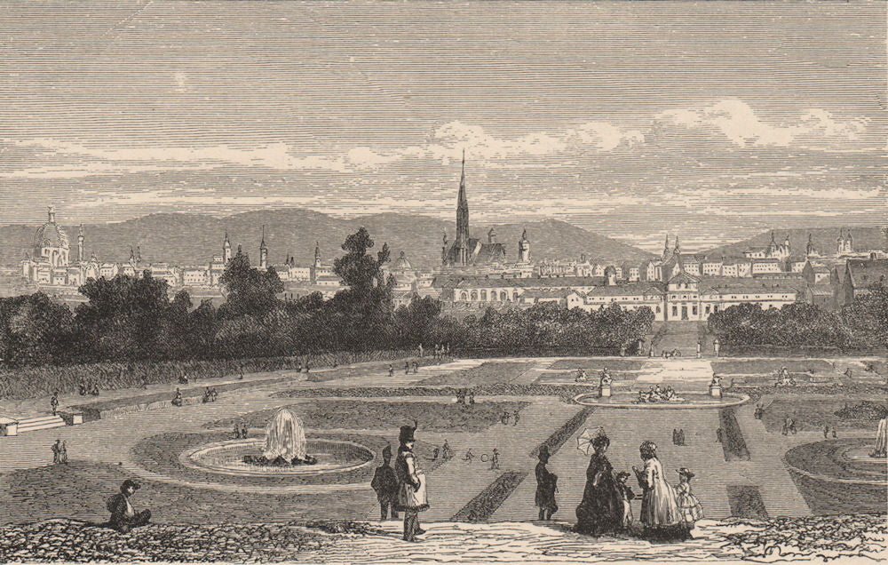 VIENNA. View of the city. Austria 1882 old antique vintage print picture